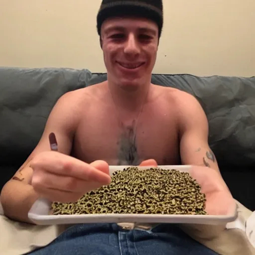 Image similar to My friend just smoked 200 joints… This is a photo of him afterwards