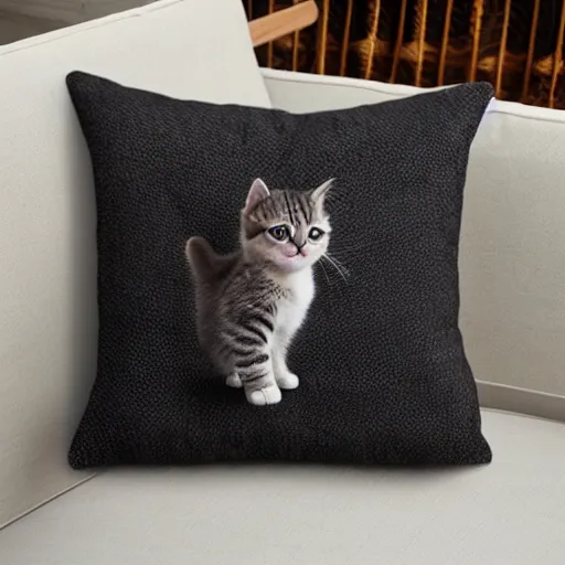 Image similar to pillow with little kitten texture