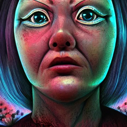 Image similar to photorealistic freaky image in the style of junji ito. hyperdetailed photorealism, 1 0 8 megapixels, amazing depth, high resolution, 3 d shading, 3 d finalrender, 3 d cinematic lighting, glowing rich colors, psychedelic overtones, artstation concept art.