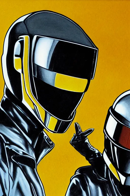 Prompt: Daft Punk drawn by Stephen Bliss