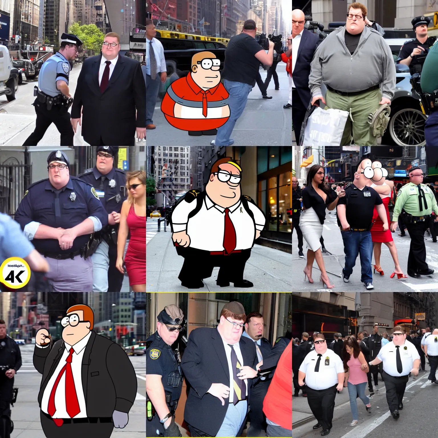 Prompt: Peter Griffin arrested real image paparazzi 4k new york