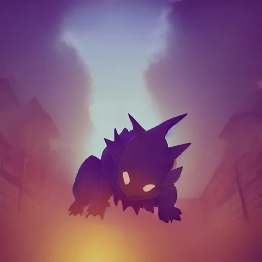 Image similar to real life Pokemon, creepy!!!, scaly!!!, menacing!!!, grotesque!!!, evil!!!, ultra realistic, golden hour, fog, volumetric lighting, sharp focus