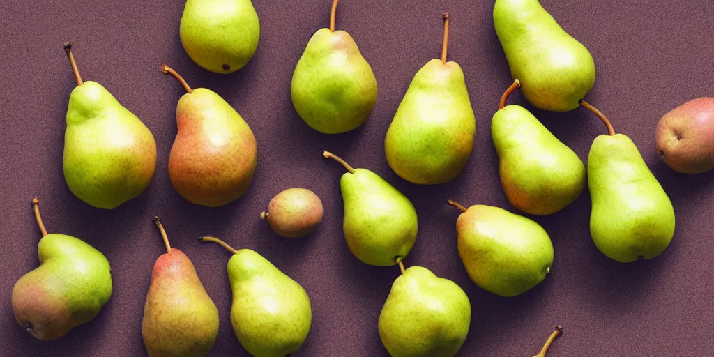 Image similar to a product picture of hundreds of pears, photographic filter, unreal engine 5, realistic, hyperdetailed, 8 k, cinematic, volumetric lighting, very realistic effect, hd, hdr, 4 k, sharp focus, octane render, ultra detailed, high resolution, trending on artstation in the style of albert dros glowing rich colors powerful imagery