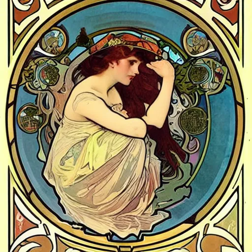 Prompt: art by alphonse mucha