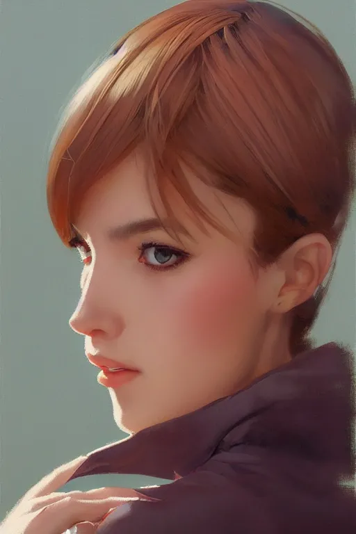 Prompt: a ultradetailed beautiful panting of a stylish woman, 1 9 6 0's fashion, high angle shot, oil painting, by ilya kuvshinov, greg rutkowski and makoto shinkai