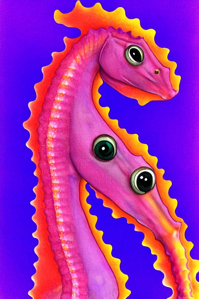 Image similar to a portrait of a purple seahorse by kokaris