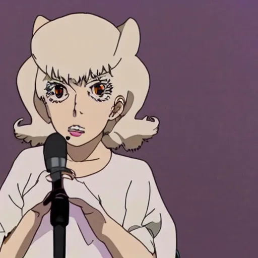Prompt: lady gaga in a studio ghibli movie, anime character
