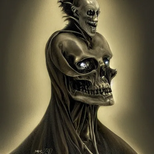 Prompt: death himself, physically accurate, moody dynamic lighting, Marfan syndrome, very very intricate, very very elegant, contrast, full body, somber, feeling of dread, highly detailed, digital painting, artstation, HR GIGER, Hieronymus Bosch, Francis Bacon, concept art, smooth, very beautiful, sharp focus, illustration, art by artgerm and greg rutkowski and alphonse mucha