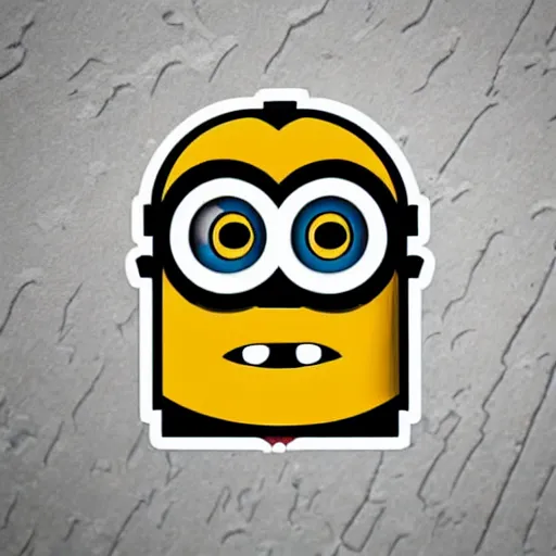 Image similar to a sticker of batman as a minion