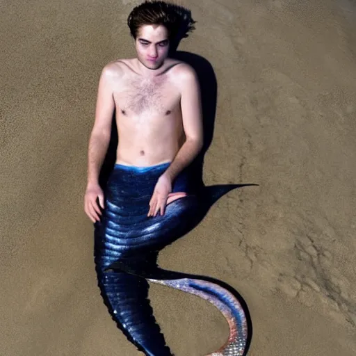 Image similar to robert pattinson as a mermaid