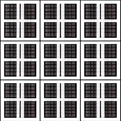 Image similar to grid 3 by 3 squares, each square has its own color, pixelart