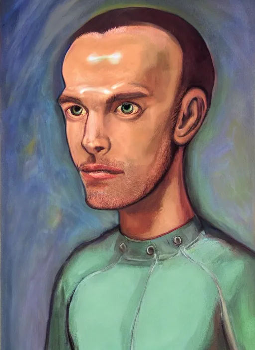 Image similar to portrait of a handsome human like male alien