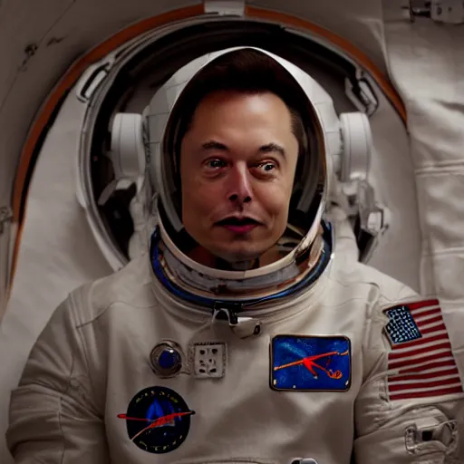 Image similar to elon musk as an astronaut in mars, highly detailed