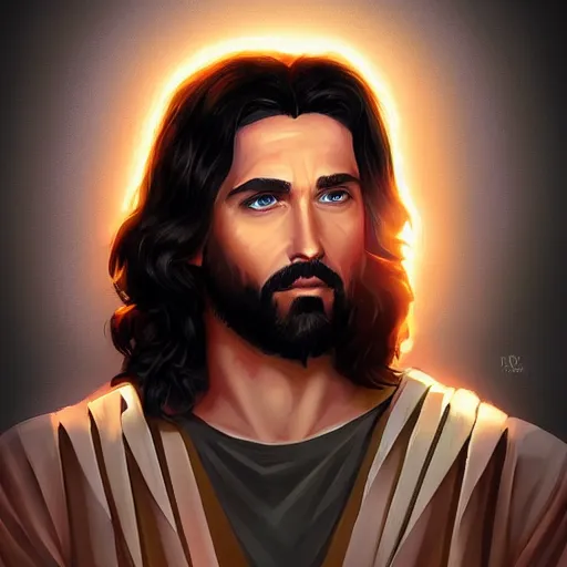 Image similar to portrait of jesus christ as paul stanley dressed with his kiss costume, mattepainting concept blizzard pixar maya engine on stylized background splash comics global illumination lighting artstation lois van baarle, ilya kuvshinov, rossdraws