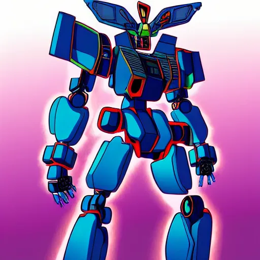 Image similar to digital art of a futuristic cyberpunk gundam robot, highly detailed armor, anime illustration, manga style, bold colors