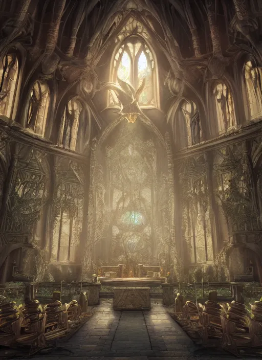 Image similar to chapel, ultra detailed fantasy, elden ring, realistic, dnd, rpg, lotr game design fanart by concept art, behance hd, artstation, deviantart, global illumination radiating a glowing aura global illumination ray tracing hdr render in unreal engine 5