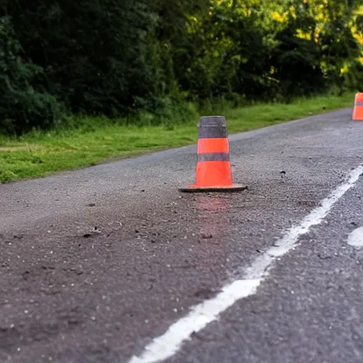 Prompt: someone licking a road