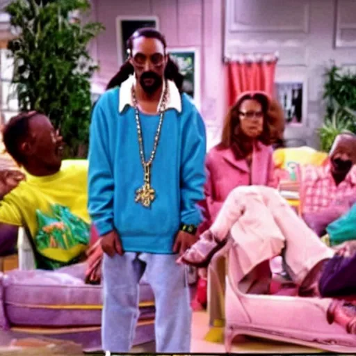 Image similar to a tv still of Snoop Dogg starring in The Fresh Prince of Bel-Air (1990)
