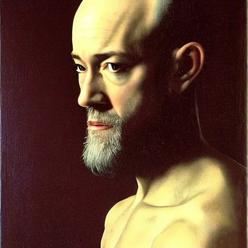 Image similar to painting of michael stipe by caravaggio