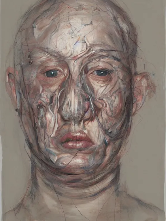 Image similar to ghostly head, portrait by jenny saville