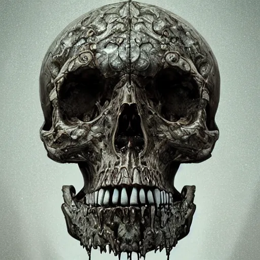 Image similar to portrait_of_a_melting_skull._intricate_abstract._intricate_artwork._by_Tooth_Wu_wlop_beeple_dan_mumford._octane_render_trending_on_artstat