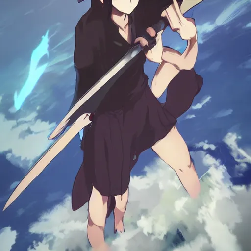 Image similar to Demon Slayer in Makoto Shinkai style, art work, trending, high quality