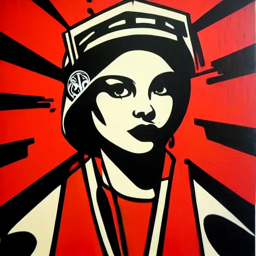 Image similar to graffiti, splash painting by shepard fairey