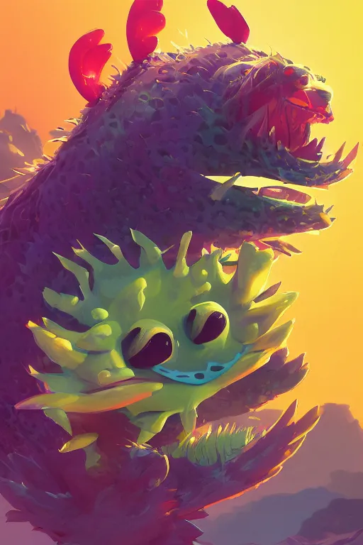 Image similar to 3 d render creature animal sushi cristal very big eye roots cactus elemental flush of force nature micro world fluo fishscale, comics gta 5 cover, official fanart behance hd artstation by jesper ejsing, by rhads, makoto shinkai and lois van baarle, ilya kuvshinov, ossdraws