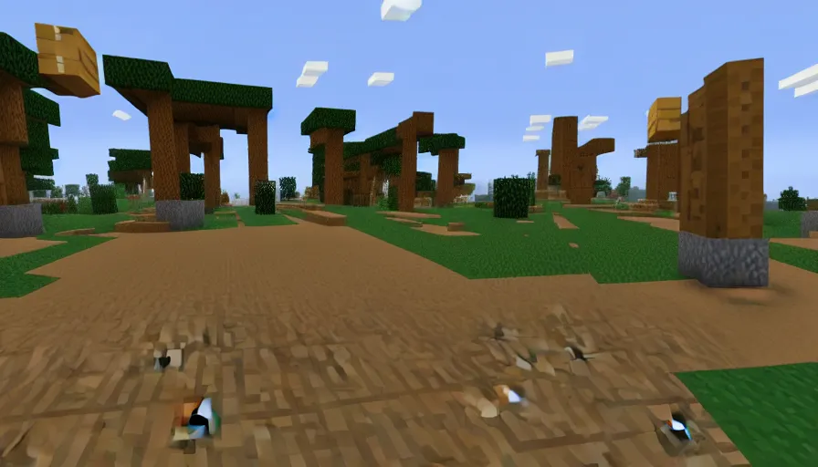 Half-Life 2 in minecraft, game footage, Stable Diffusion