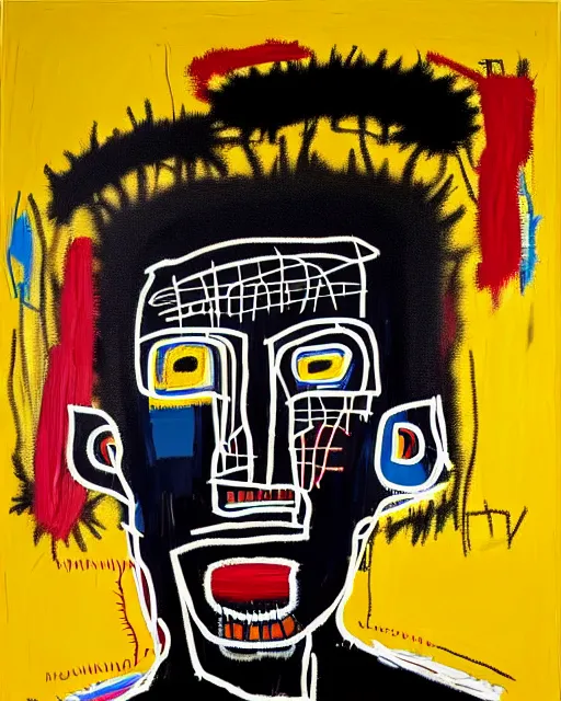 Image similar to A extremely highly detailed majestic hi-res beautiful immaculate head and shoulders award winning painting masterpiece of the face of a strong black african man by Jean-Michel Basquiat, 8k, high textures, hyper sharp, insanely detailed and intricate, super detailed, 8k HDR high quality