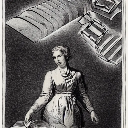 Image similar to A art installation. A rip in spacetime. Did this device in her hand open a portal to another dimension or reality?! instruction manual by Augustus Edwin Mulready curvaceous