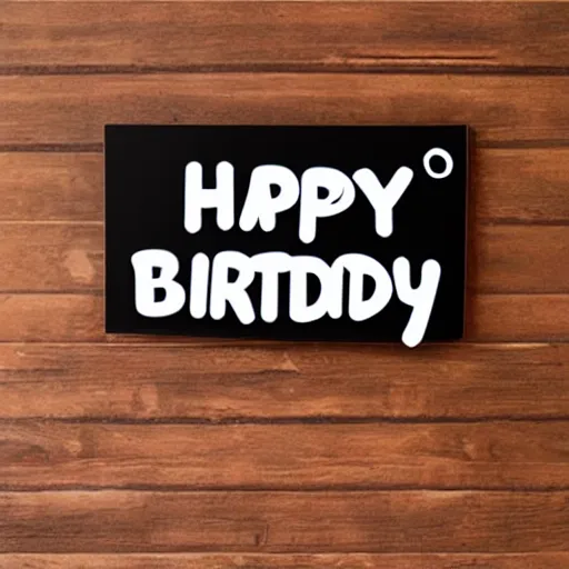 Image similar to a signboard saying happy birthday, vivid, design, realistic