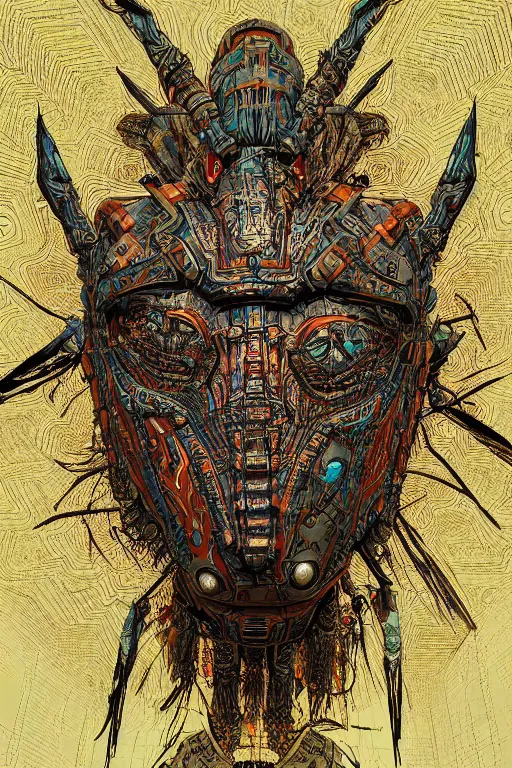 Prompt: tribal vodoo mask eye deepdream global illumination ray tracing hdr that looks like it is from borderlands and by feng zhu and loish and laurie greasley, victo ngai, andreas rocha, john harris wooly hair cut feather stone