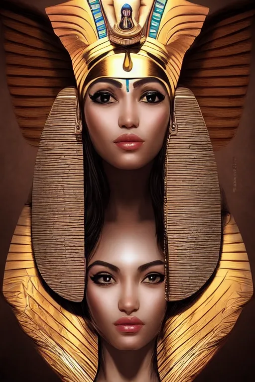 Image similar to a highly detailed beautiful portrait of a egyptian god in the style of artgerm.