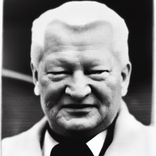 Image similar to president yeltsin, post mortem style photo, 1 9 0 0 s, scary photo