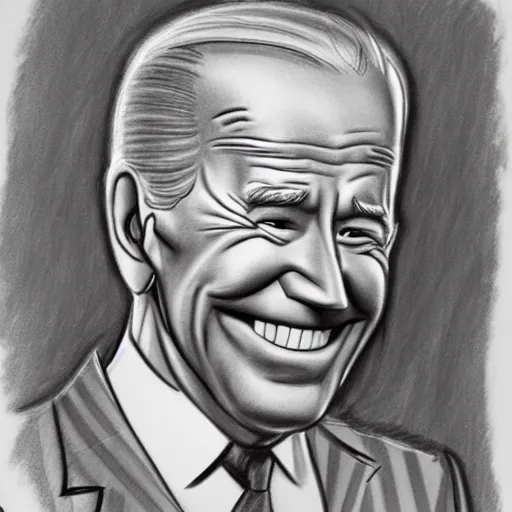 Image similar to milt kahl pencil sketch of joe biden