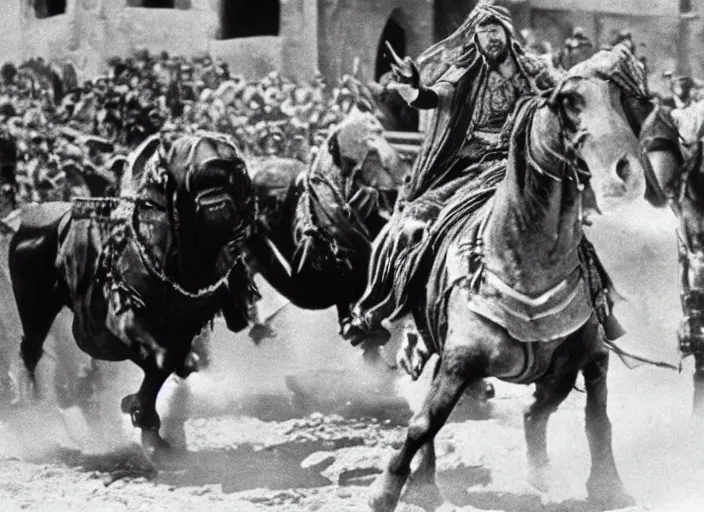 Image similar to film still of Christian Bale as Judah Ben-Hur in Ben Hur 1959