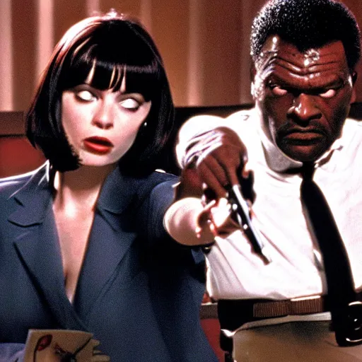 Prompt: movie scene of pulp fiction