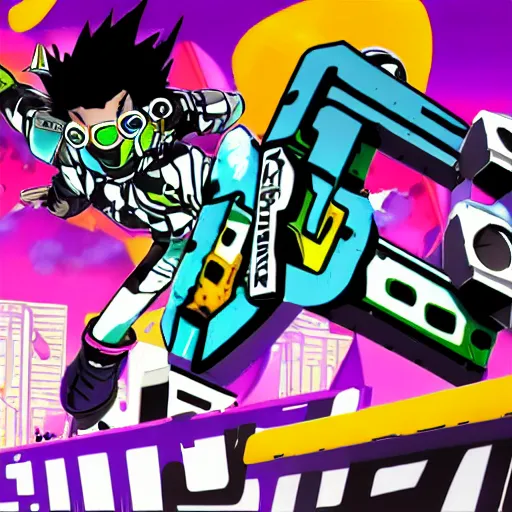 Prompt: Jet Set Radio Future sequel screenshot