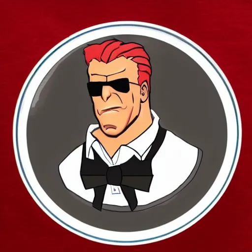 Image similar to Duke Nukem with a plate of mashed potatoes, red shirt, smug look, Duke Nukem art style