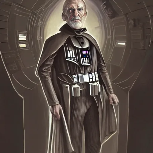 Prompt: star wars comic book style portrait painting of an old thin wispy man with a mean intelligent face, and futuristic victorian clothing, standing in front of a computer simulation, sci - fi, intricate, elegant, highly detailed, digital painting, artstation, concept art, matte, sharp focus, illustration, art by artgerm and greg rutkowski and jim burns