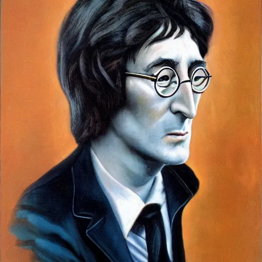 Prompt: surrealism era portrait of john lennon