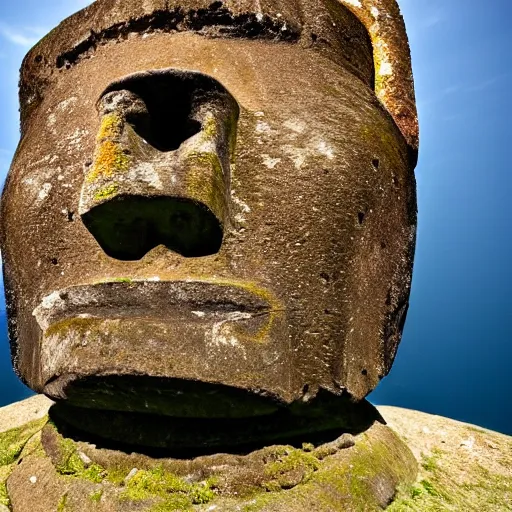 Prompt: Moai at the bottom of ocean
