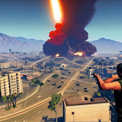 Image similar to los santos being nuked in gta v