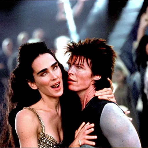Image similar to jennifer connelly ball dancing with the goblin king, david bowie