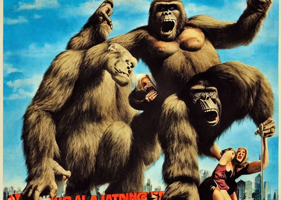 Image similar to king kong in attack of the 5 0 ft woman movie poster print