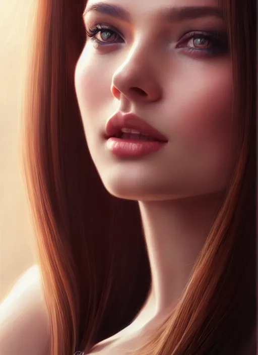 Image similar to photo of a gorgeous young woman in the style of stefan kostic, realistic, sharp focus, 8 k high definition, insanely detailed, intricate, elegant, art by stanley lau and artgerm