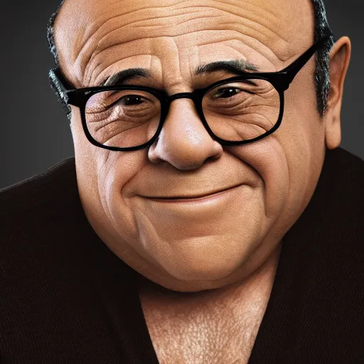 Image similar to a hexagon that looks like danny devito extremely detailed octane render 8k realistic