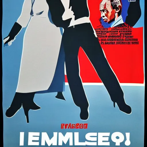 Image similar to vladimir putin stars in grease, hollywood movie poster, ussr propaganda poster realistic,