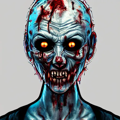 Prompt: highly detailed horrible zombie portrait, grimdark urban game icon, stylized digital illustration, radiating a glowing aura, global illumination, ray tracing, hdr, fanart arstation by ian pesty and katarzyna bek - chmiel